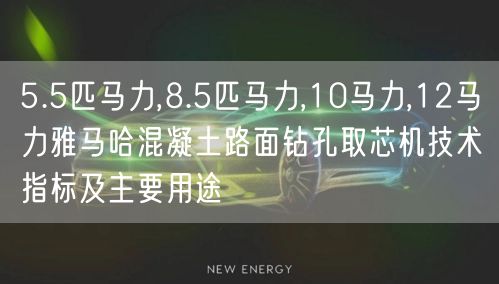 5.5匹馬力,8.5匹馬力,10馬力,12馬力雅馬哈混凝土路面鉆孔取芯機(jī)技術(shù)指標(biāo)及主要用途(圖1)