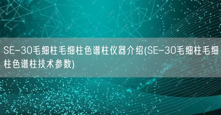 SE-30毛細(xì)柱毛細(xì)柱色譜柱儀器介紹(SE-30毛細(xì)柱毛細(xì)柱色譜柱技術(shù)參數(shù))(圖1)