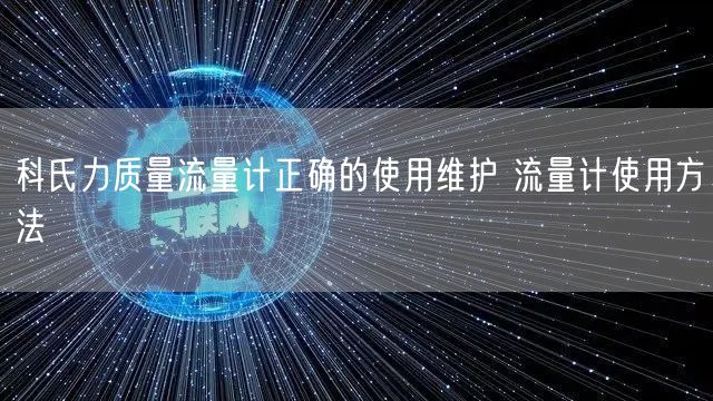 科氏力質(zhì)量流量計(jì)正確的使用維護(hù) 流量計(jì)使用方法(圖1)