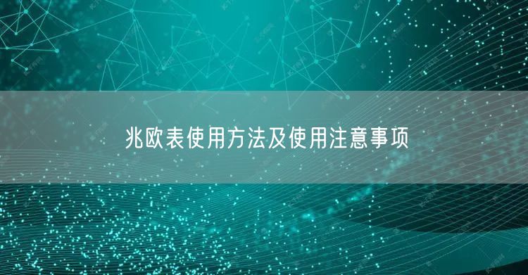 兆歐表使用方法及使用注意事項(圖1)