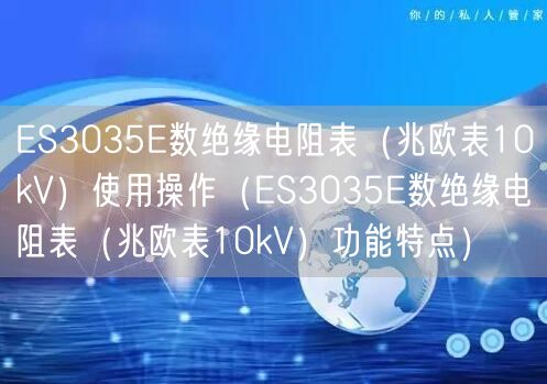 ES3035E數(shù)絕緣電阻表（兆歐表10kV）使用操作（ES3035E數(shù)絕緣電阻表（兆歐表10kV）功能特點）(圖1)