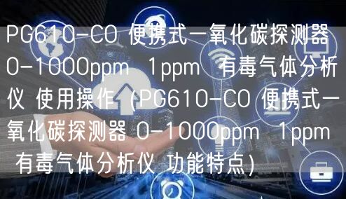 PG610-CO 便攜式一氧化碳探測器 0-1000ppm  1ppm  有毒氣體分析儀 使用操作（PG610-CO 便攜式一氧化碳探測器 0-1000ppm  1ppm  有毒氣體分析儀 功能特點(diǎn)）(圖1)